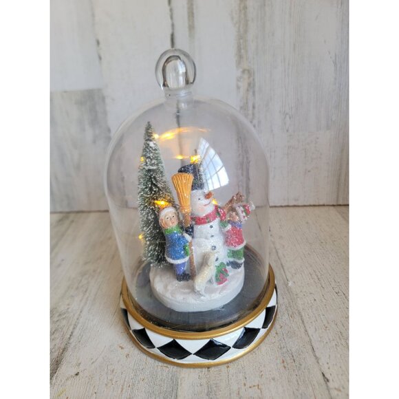 Children building snowman snow globe light up Xmas home decor figure - Picture 2 of 7